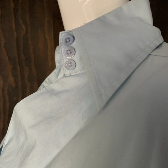 mex stretch size 6 capri pantsuit baby blue - Picture 6 of 7